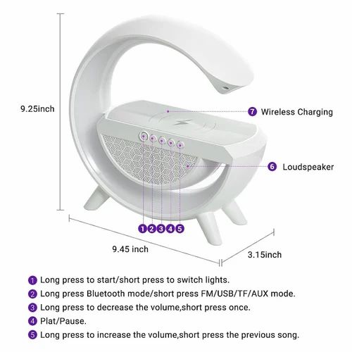 G-Shape Wireless Night Light Lamp Bluetooth Speaker